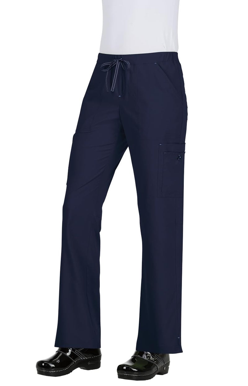 KOI Basics Holly Women's 8-Pocket Stretch Cargo Scrub Pants Navy Medium Tall - Image 1